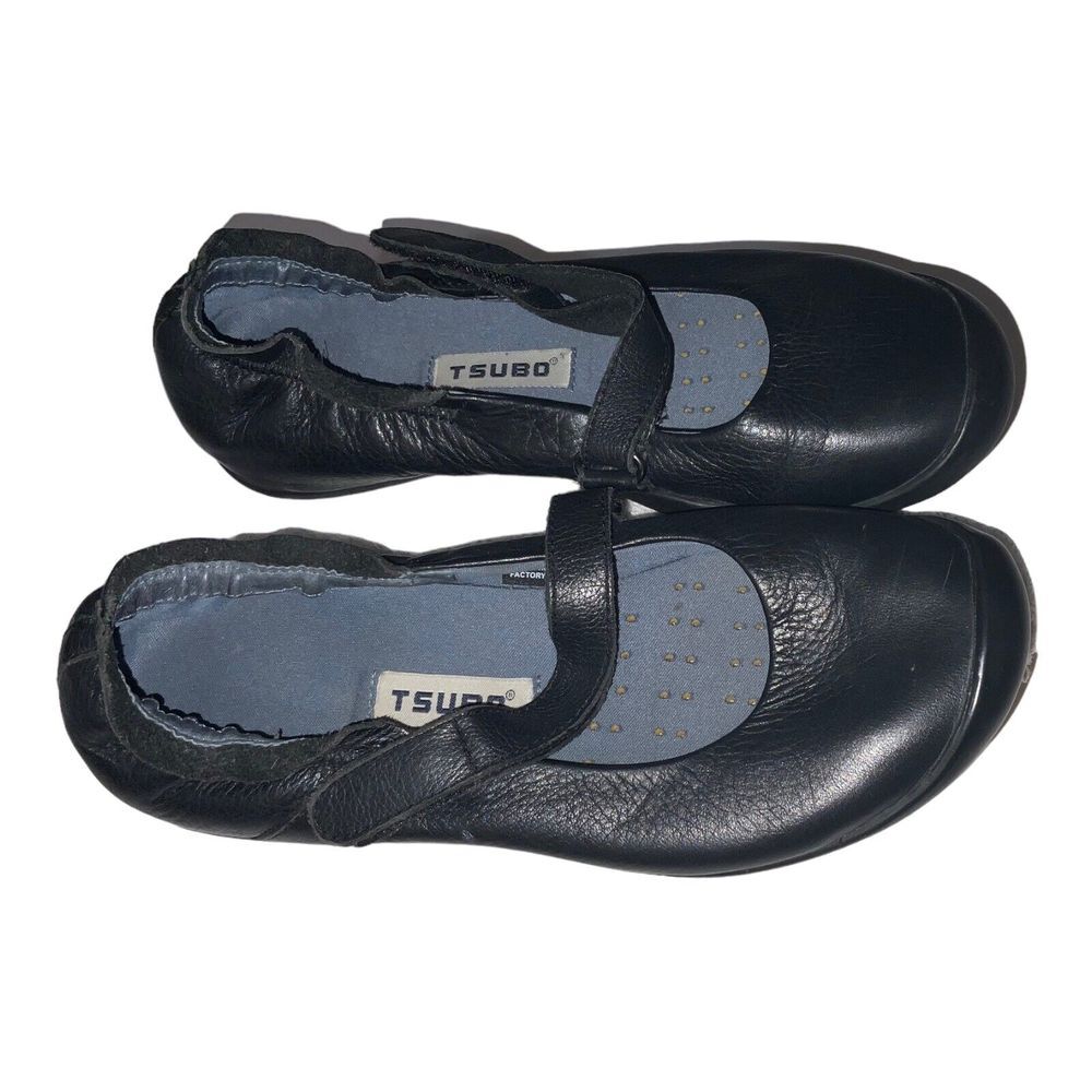 Tsubo Shoes Womens 6 Mary Jane Black Leather Strap Tsubo Comfort Casual